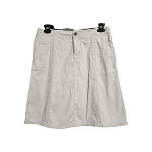 Eddie Bauer A-Line Skirt Womens 10 Beige Cotton Stretch Gorpcore Coastal Utility